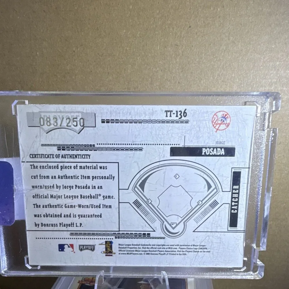Donruss/Playoff 2005 Absolute Memorabilia Jorge Posada TT-136 Jumbo /250 Yankees